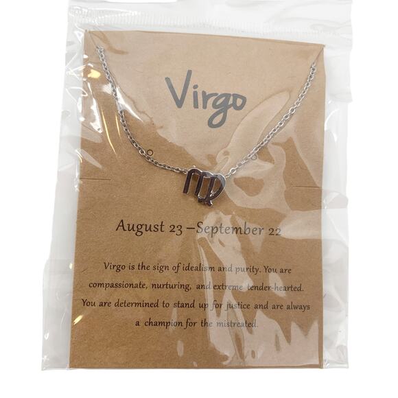 2/$30 Astrology Necklace Virgo Silver Tone Constellation Necklace Gift Simple - Picture 4 of 5